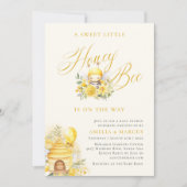 甘い小さなミツバチの赤ちゃんシャワー 招待状 (正面)