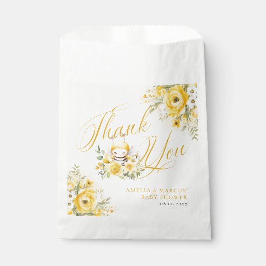 甘い小さなミツバチ赤ちゃんシャワーありがとう フェイバーバッグ (正面)