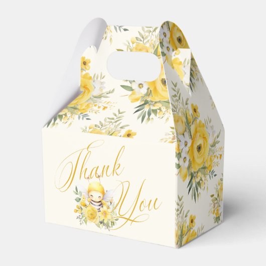 甘い小さなミツバチ赤ちゃんシャワーありがとう フェイバーボックス (裏面サイド)