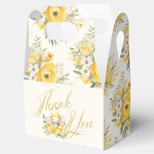 甘い小さなミツバチ赤ちゃんシャワーありがとう フェイバーボックス (オープン)