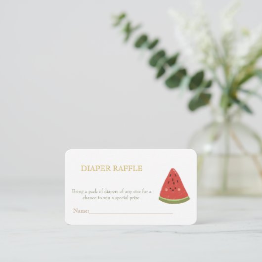 甘い小さなメロン赤ちゃんシャワーおむつラッフル エンクロージャーカード