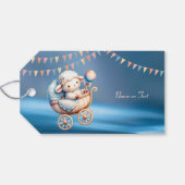 甘い小さなランプブルースカイかわいい美しい ギフトタグ (裏面横)