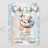 甘い小さなランプ赤ちゃんシャワー風船きれい 招待状 (正面/裏面)