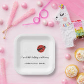 甘い小さなレディバグの赤ちゃんシャワー ペーパープレート (パーティー)