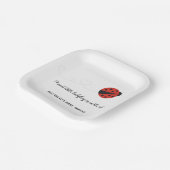 甘い小さなレディバグの赤ちゃんシャワー ペーパープレート (傾斜あり)