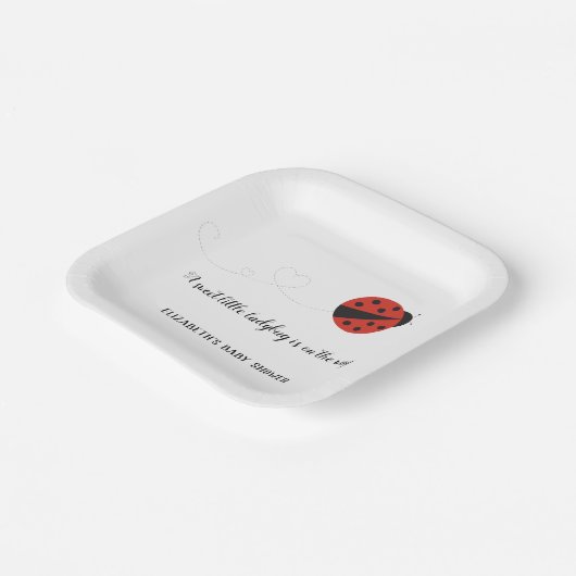 甘い小さなレディバグの赤ちゃんシャワー ペーパープレート (傾斜あり)