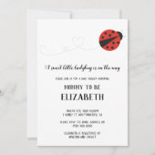 甘い小さなレディバグの赤ちゃんシャワー 招待状 (正面)