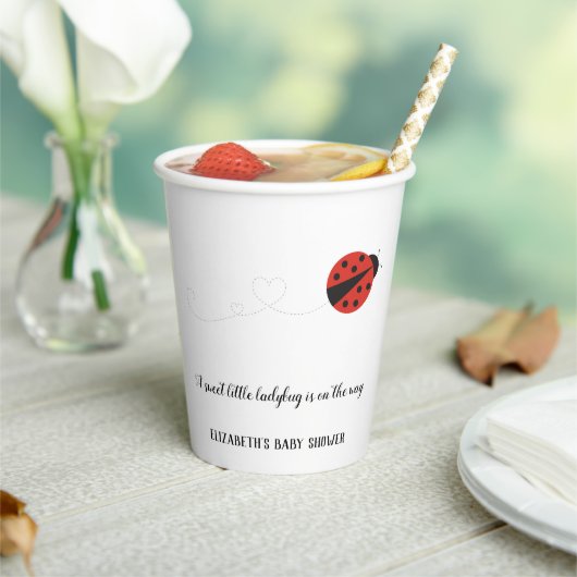 甘い小さなレディバグの赤ちゃんシャワー 紙コップ (インサイチュ)