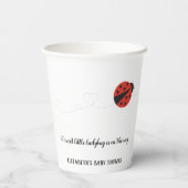 甘い小さなレディバグの赤ちゃんシャワー 紙コップ (裏面)