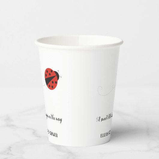 甘い小さなレディバグの赤ちゃんシャワー 紙コップ (左)