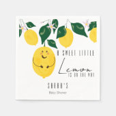 甘い小さなレモンの赤ちゃんシャワー スタンダードカクテルナプキン (正面)