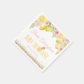 甘い小さなレモンの赤ちゃんシャワー スタンダードカクテルナプキン (角)