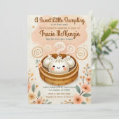 甘い小さな団子の赤ちゃんシャワー 招待状 (スタンド正面)