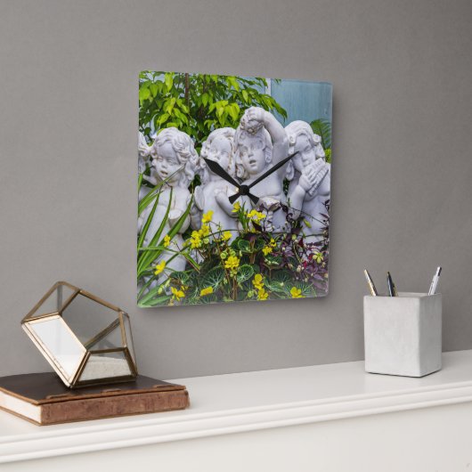 甘い小さな天使… スクエア壁時計 (オフィス)