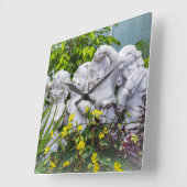 甘い小さな天使… スクエア壁時計 (傾斜)