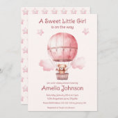 甘い小さな女の子が生まれるよ！ベビーシャワー 招待状 (正面/裏面)