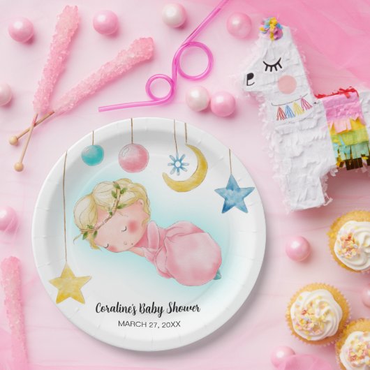 甘い小さな女の子のベビーシャワー ペーパープレート (パーティー)
