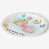 甘い小さな女の子のベビーシャワー ペーパープレート (アングル)