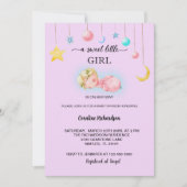 甘い小さな女の子のベビーシャワー 招待状 (正面)