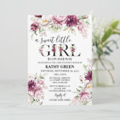 甘い小さな女の子の赤ちゃんシャワー招待状 招待状 (スタンド正面)
