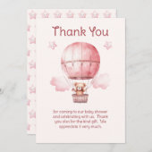 甘い小さな女の子オンザウェイベビーシャワー サンキューカード (正面/裏面)