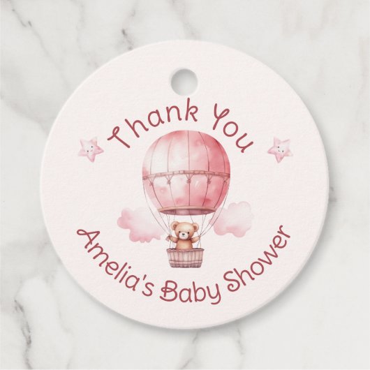 甘い小さな女の子オンザウェイベビーシャワー フェイバータグ (正面)