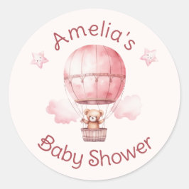 甘い小さな女の子オンザウェイベビーシャワー ラウンドシール