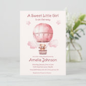 甘い小さな女の子オンザウェイベビーシャワー 招待状 (スタンド正面)