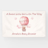甘い小さな女の子オンザウェイベビーシャワー 横断幕 (横)