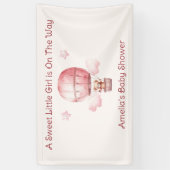 甘い小さな女の子オンザウェイベビーシャワー 横断幕 (縦)
