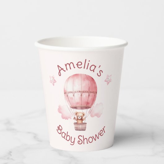 甘い小さな女の子オンザウェイベビーシャワー 紙コップ (正面)