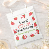 甘い小さな女の子スイカの赤ちゃんシャワー フェイバーバッグ (クリップ留めされた状態)