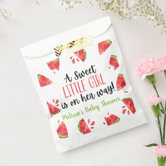 甘い小さな女の子スイカの赤ちゃんシャワー フェイバーバッグ (封をした状態)