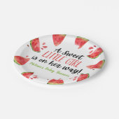 甘い小さな女の子スイカの赤ちゃんシャワー ペーパープレート (アングル)