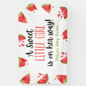 甘い小さな女の子スイカの赤ちゃんシャワー 横断幕 (縦)