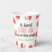甘い小さな女の子スイカの赤ちゃんシャワー 紙コップ (裏面)