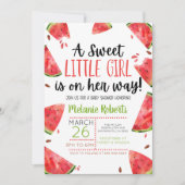 甘い小さな女の子スイカをテーマにした招待状 招待状 (正面)