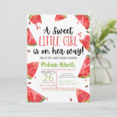 甘い小さな女の子スイカをテーマにした招待状 招待状 (スタンド正面)