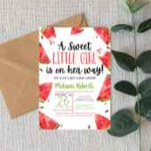 甘い小さな女の子スイカをテーマにした招待状 招待状