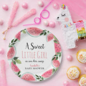 甘い小さな女の子スイカ赤ちゃんシャワー ペーパープレート (パーティー)