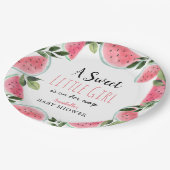 甘い小さな女の子スイカ赤ちゃんシャワー ペーパープレート (アングル)