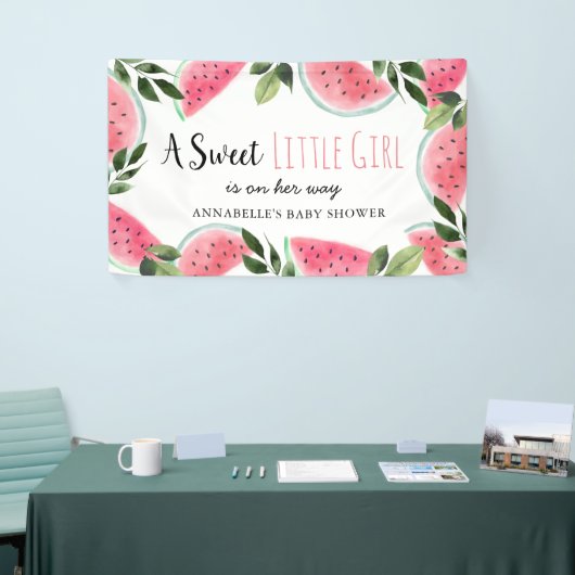 甘い小さな女の子スイカ赤ちゃんシャワー 横断幕 (トレードショー)