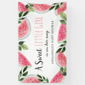 甘い小さな女の子スイカ赤ちゃんシャワー 横断幕 (縦)