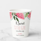 甘い小さな女の子スイカ赤ちゃんシャワー 紙コップ (正面)