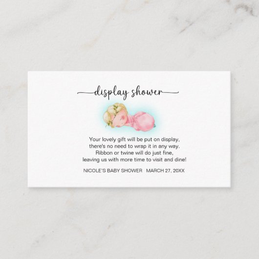 甘い小さな女の子ディスプレイシャワー エンクロージャーカード (正面)