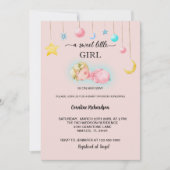 甘い小さな女の子ピンクの赤ちゃんシャワー 招待状 (正面)