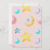 甘い小さな女の子ピンクの赤ちゃんシャワー 招待状 (裏面)