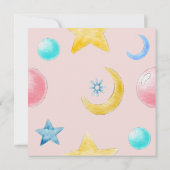 甘い小さな女の子ピンクの赤ちゃんシャワー 招待状 (裏面)