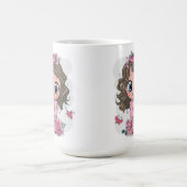 甘い小さな女の子フォトショップのドローMag コーヒーマグカップ (中央)