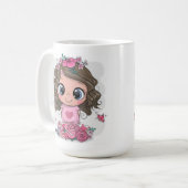 甘い小さな女の子フォトショップのドローMag コーヒーマグカップ (正面左)